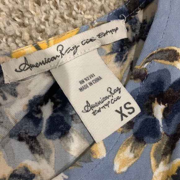 American Rag XS Blue/Yellow flower dress with corset lace up - Picture 3 of 4